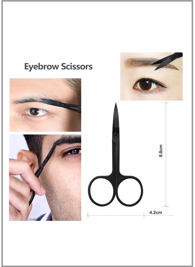 Stainless Steel Eyebrow Scissors - 2.0mm Black Type A (Color Pouch) - Image 3